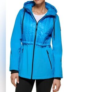 GUESS hooded zip front anorak women jacket/size M